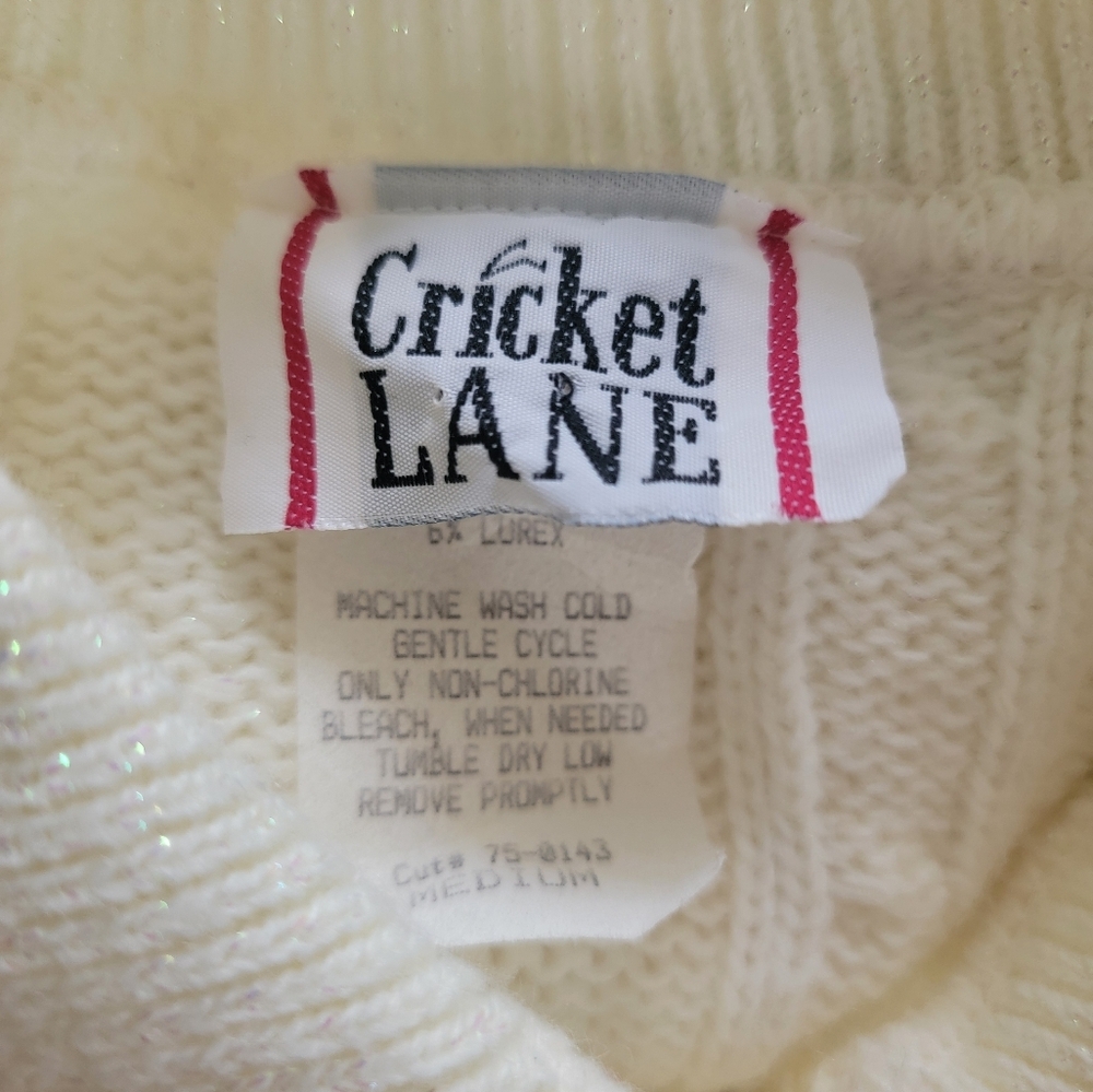 Cricket Lane Cozy Cream Floral  button-down collar Sweater Vintage - Picture 6 of 8